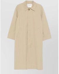DUNST - Long Cotton Blend Coat Buttoned Cuffs Pockets - Lyst