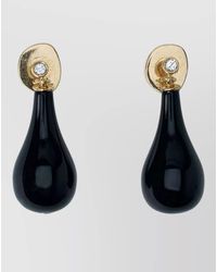 TOTEME - Onyx Teardrop Gemstone Crystal Drop Earrings - Lyst
