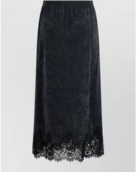 Alberta Ferretti - Lace-Trim Maxi A-Line Skirt - Lyst
