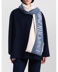 Emporio Armani - Stole Stripes Frayed Edges - Lyst