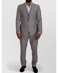 Dolce & Gabbana - Wool Silk Slim-Fit Three-Piece Single-Breasted Suit - Lyst