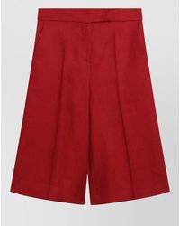 Max Mara - Wide Leg Pleated Pants Belt Loops Pockets - Lyst