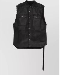 Rick Owens - Fringed Cotton Shirt Jacket - Lyst