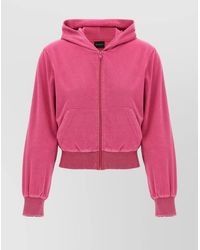 Balenciaga - Cropped Terry-Effect Rhinestone-Logo Zip Hoodie - Lyst
