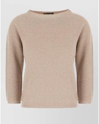 Fabiana Filippi - Wool Blend Sweater Textured Knit Ribbed Trim - Lyst