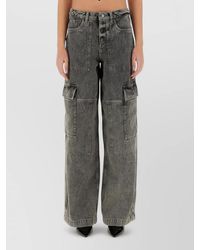 Michael Kors - Wide Leg Cargo Jeans Side Pockets Belt - Lyst