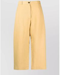 Studio Nicholson - Cotton High-Rise Cropped Wide-Leg Trousers - Lyst