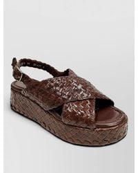 LA ROSE - Maui Platform Sandal Wooden Sole Open Toe - Lyst