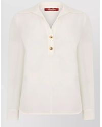 Max Mara - Long Sleeve Polo Shirt Button Collar - Lyst