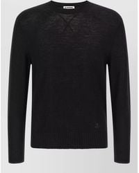 Jil Sander - Virgin Wool Crew Neck Logo Embroidery Sweater - Lyst