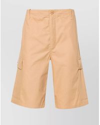 KENZO - Cotton Ripstop Mid-Rise Wide-Leg Cargo Shorts - Lyst