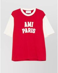 Ami Paris - Logo Cotton T Shirt Short Sleeve Crew - Lyst