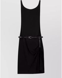 Coperni - Sleeveless Scoop Neck Belted Knee Dress - Lyst