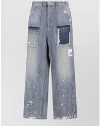 Maison Mihara Yasuhiro - Straight Leg Denim Jeans Belt Loops Patchwork - Lyst