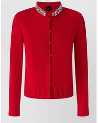 Pinko - Cashmere-Blend Slim-Fit Jewel-Embellished Collar Cardigan - Lyst