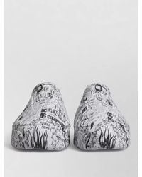 Dolce & Gabbana - Leather Graffiti-Print Slip-On Sneakers - Lyst