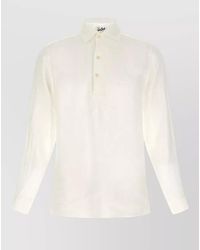 MC2 Saint Barth - Linen Long-Sleeve Polo Shirt - Lyst