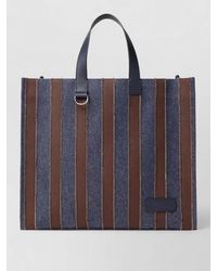 Fendi - Striped Rectangular Tote Bag Dual Handles - Lyst
