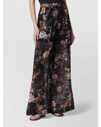 Zimmermann - High Waist Floral Belted Skirt Sheer - Lyst