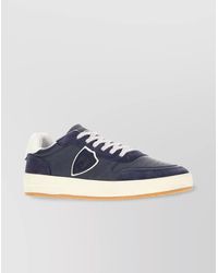 Philippe Model - Low-Top Leather And Suede Sneakers With Contrast Sole - Lyst