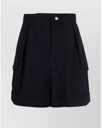 McQueen - Wool High-Rise Mini Cargo Shorts - Lyst