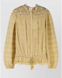Isabel Marant - Organic Cotton Embroidered Puff-Sleeve Blouse - Lyst
