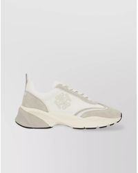 Tory Burch - Fabric And Suede Sneakers With Contrasting Sole - Lyst