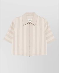 Fendi - Pequin Jacquard Drill Cropped Jacket Shirt - Lyst