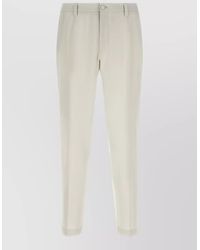 Dolce & Gabbana - Wool Poplin Trousers Elastic Waist Belt Loops - Lyst