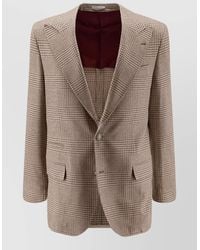 Brunello Cucinelli - Prince Of Wales Cashmere Wool Single-Breasted Blazer - Lyst