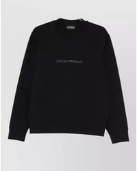 Emporio Armani - Logo Cotton Crew Neck Sweatshirt - Lyst