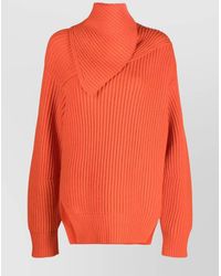 Jil Sander - Wool Foulard Neck Long Sleeve Cardigan - Lyst