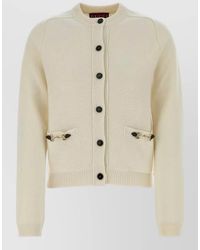Gucci - Cashmere Wool Ribbed Crew Neck Cardigan - Lyst
