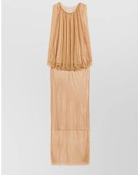 Sportmax - Sleeveless Layered Mesh Midi Dress Sheer - Lyst
