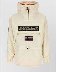 Napapijri - Hooded Jacket With Adjustable Hem And Front Pocket - Lyst