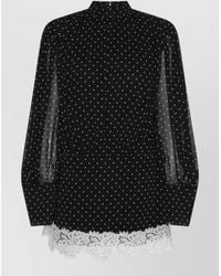 ROTATE BIRGER CHRISTENSEN - Long Sleeve Lace Polka Dot Mini Dress - Lyst