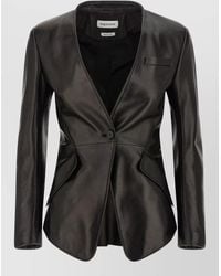McQueen - Nappa Blazer Tailored Peplum Buttoned Cuffs - Lyst