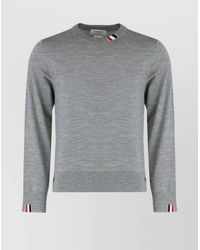 Thom Browne - Virgin Wool Ribbed Crew Neck Sweater - Lyst