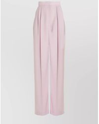 McQueen - Wool Pleated Wide-Leg Trousers - Lyst