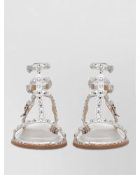 Ash - Studded Flat Sandals Open Toe Ankle Strap - Lyst