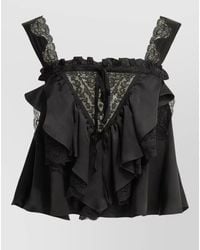 Chloé - Sleeveless Lace Top Ruffle Trim Straps - Lyst