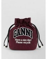 Ganni - Na Recycled Polyamide Bucket Bag - Lyst