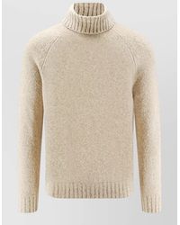 Brunello Cucinelli - Cashmere Silk Wool Ribbed Turtleneck Sweater - Lyst