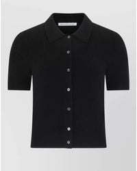 Alexander Wang - Short Sleeve Wool Cardigan Ribbed Texture - Lyst