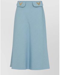 Valentino - Viscose A-Line Midi Skirt - Lyst