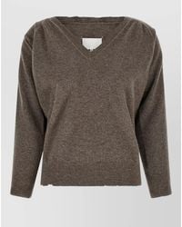Maison Margiela - Virgin Wool Distressed V-Neck Sweater - Lyst