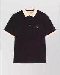 Valentino - Jersey Polo Shirt Contrasting Collar Pocket - Lyst