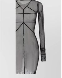 Rick Owens - Temple Long Sleeve Sheer Fitted Dress - Lyst