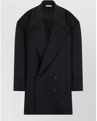The Mannei - Wool Longline Coat Button Detail - Lyst