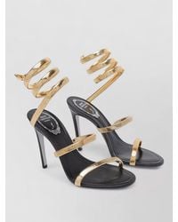 Rene Caovilla - Sandal Heel Open Toe Metallic Spiral Straps - Lyst